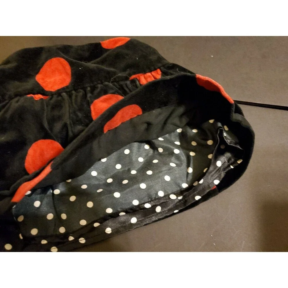 Girl's The Children's Place black red polka dot velour size 24 months skirt lini